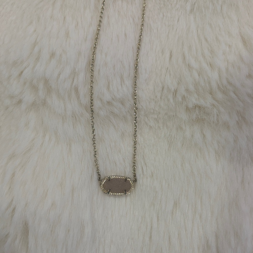 Kendra Scott Silver-Tone Necklace with Taupe Stone